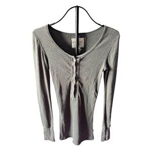 Vintage Y2K Abercrombie & Fitch Ribbed Henley Long Sleeve *STAINED!!!*
